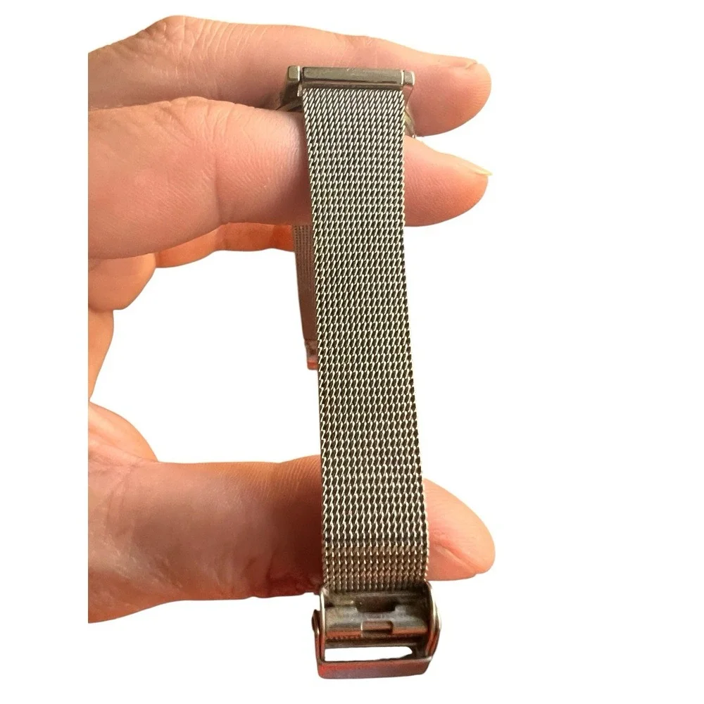 Grenen Denmark M34SSSW Womens Quartz Mesh Steel Watch Crystal Bezel New Battery